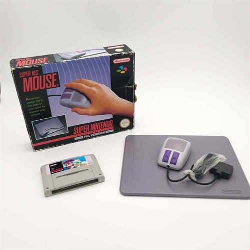 Super Nintendo Tilbehør - Super NES Mouse - PAL Version - I æske - SNR SNS-016E (B Grade) (Genbrug)